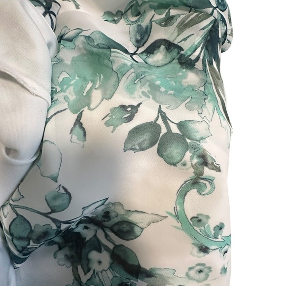Floral Dress Sleeveless Party Cocktail Guest Dress White Green Size‎ S - Picture 15 of 16